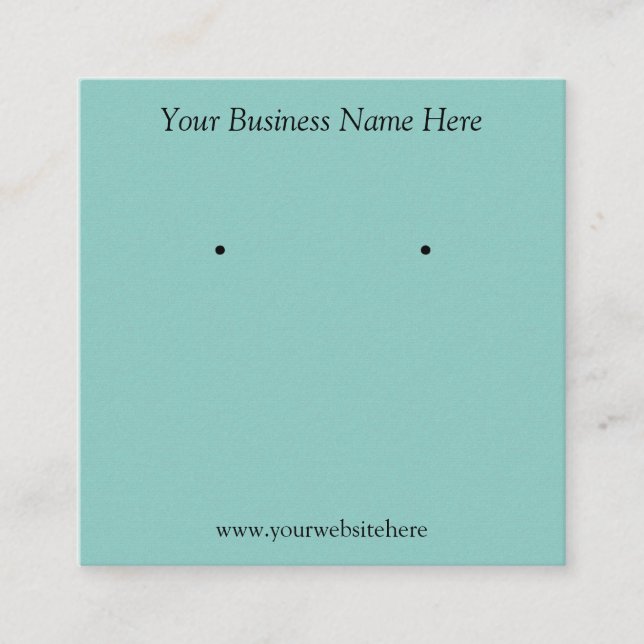 Carte De Visite Carré Présentoir de bijoux à texture turquoise brute (Devant)