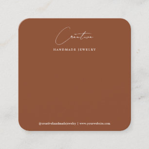 Carte De Visite Carré Présentoir de bijoux en terre cuite chic écriture