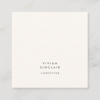 Carte De Visite Carré Prestataire de soins élégant moderne minimal profe