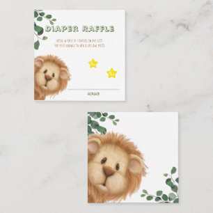 Carte De Visite Carré Prince Lion Golden Crown Diaper Baby shower Raffle