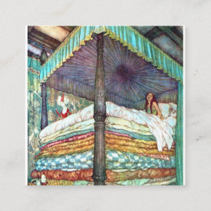 Carte De Visite Carré Princesse Et Le Pois Imprimer - Fairy Tale Hans An