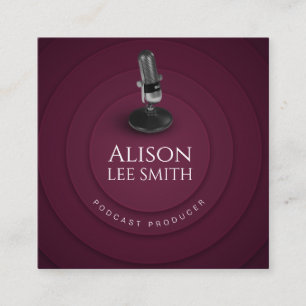 Carte De Visite Carré Producteur de podcast/Entraîneur vocal/Acteur voc