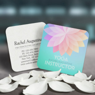 Carte De Visite Carré Professeur de méditation de studio de YOGA Mandala