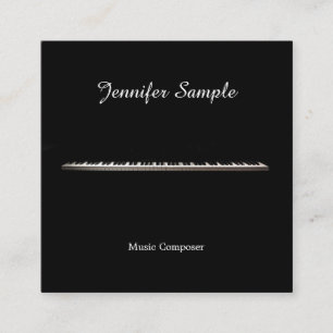 Carte De Visite Carré Professeur de musique Élégant Musicien Modèle Mode