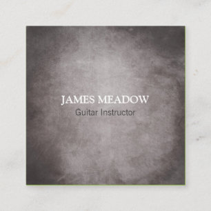 Carte De Visite Carré Professeur grunge foncé de guitare de musicien de