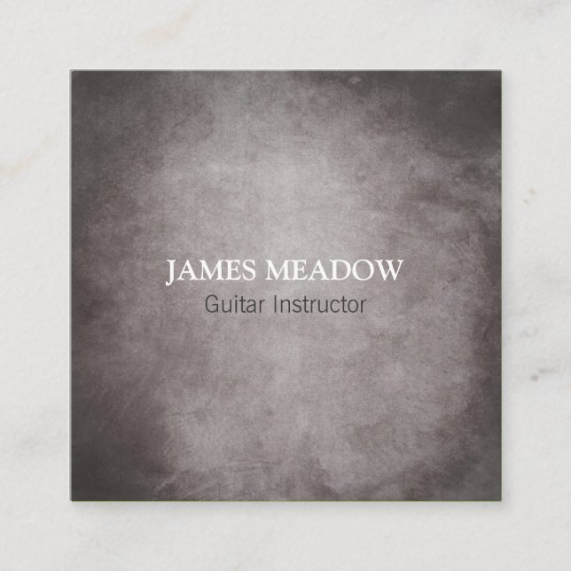 Carte De Visite Carré Professeur grunge foncé de guitare de musicien de (Devant)