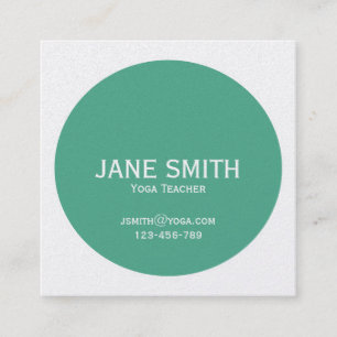 Carte De Visite Carré Professeur Yoga bleu Yoga Instructeur moderne