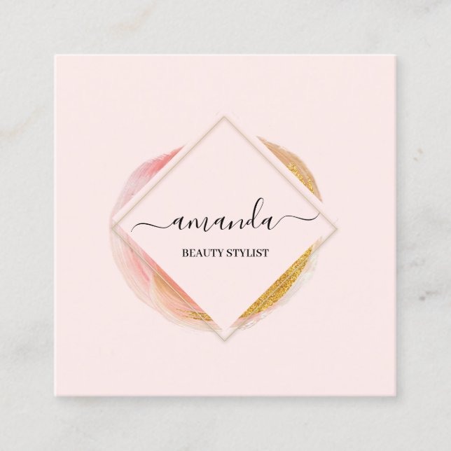 Carte De Visite Carré Professional Frame Beauty Studio Logo Makeup Body (Devant)