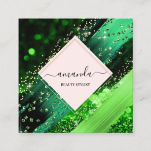 Carte De Visite Carré Professionnel Beauty Maquillage Logo Bien-être Tr