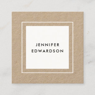 Carte De Visite Carré Professionnel blanc rustique minimaliste moderne