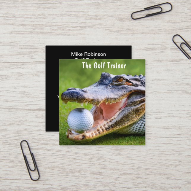 Carte De Visite Carré Professionnel de la formation Gold Lessons (Devant/Arrière en situation)