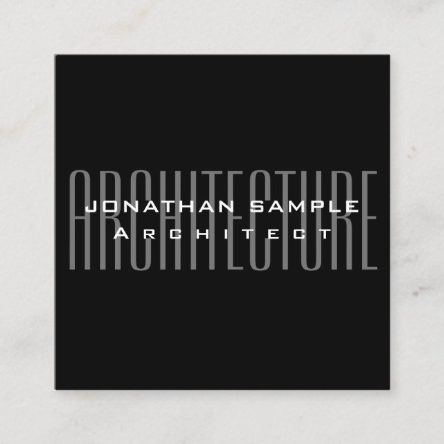 Carte De Visite Carré Professionnel Élégant (Devant)