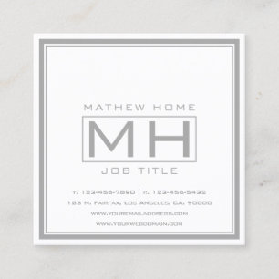 Carte De Visite Carré Professionnel élégant