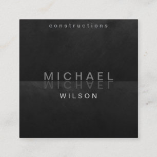Carte De Visite Carré Professionnel élégant moderne minimaliste noir