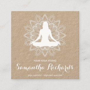 Carte De Visite Carré Professionnel Mandala Trendy Celestial White Kraft