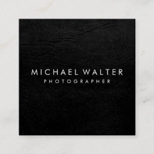 Carte De Visite Carré Professionnel Minimaliste Cuir Faux