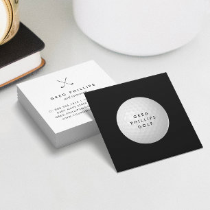 Carte De Visite Carré Professionnel ou instructeur moderne Black & White