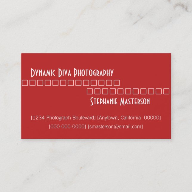 Carte de visite Carré professionnel, Rouge (Devant)