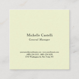 Carte De Visite Carré Professionnel Unique Classique Simple