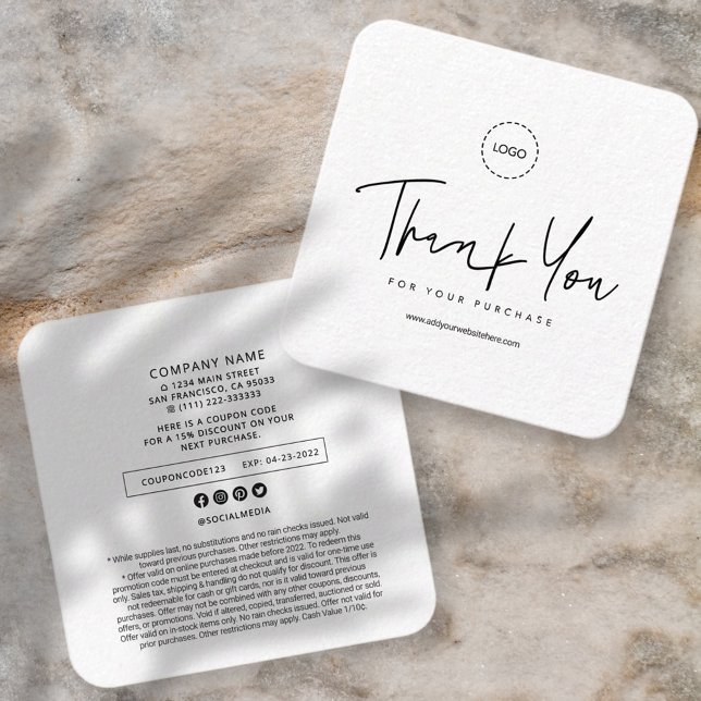 Carte De Visite Carré Promo simple et simple de logo d'entreprise person (Créateur téléchargé)