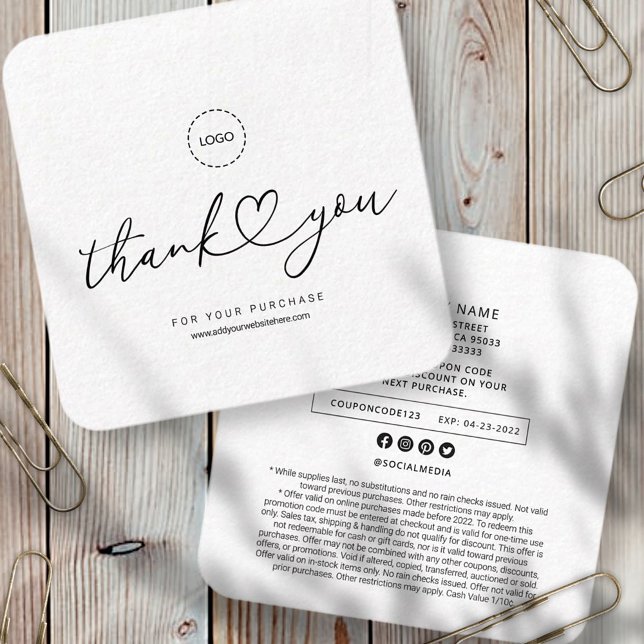 Carte De Visite Carré Promo simple et simple de logo d'entreprise person (Créateur téléchargé)