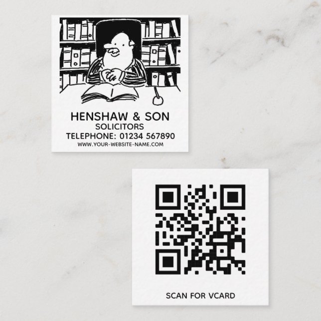 Carte De Visite Carré Promotions pour les conseillers juridiques (Devant / Derrière)