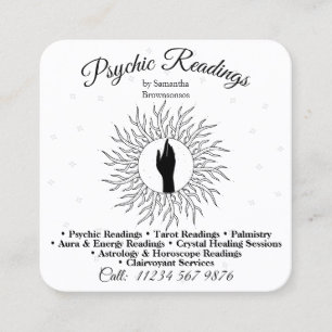 Carte De Visite Carré Psychique Moyenne Astrologue Massage Energie Guéri