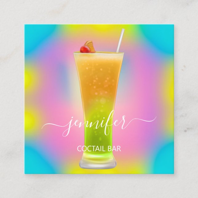 Carte De Visite Carré Pub Boissons Bar Restaurant Logo Lounge Logo Logo  (Devant)