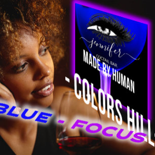 Carte De Visite Carré Pub Cocktail Oeil Marine Bar à Vins Boire Verre L