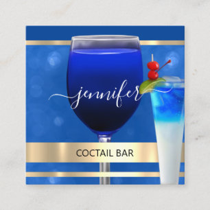 Carte De Visite Carré Pub Coctail Bar à Vins Boire Restaurant Profession
