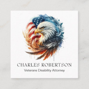 Carte De Visite Carré *~* QR American Flag Bald Eagle - AP16