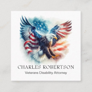 Carte De Visite Carré *~* QR AP16 États-Unis Drapeau américain Eagle Art