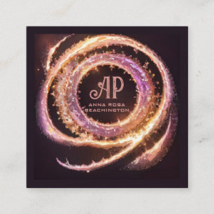 Carte De Visite Carré *~* QR AP65 Gold Bagues Parties scintillant Noir