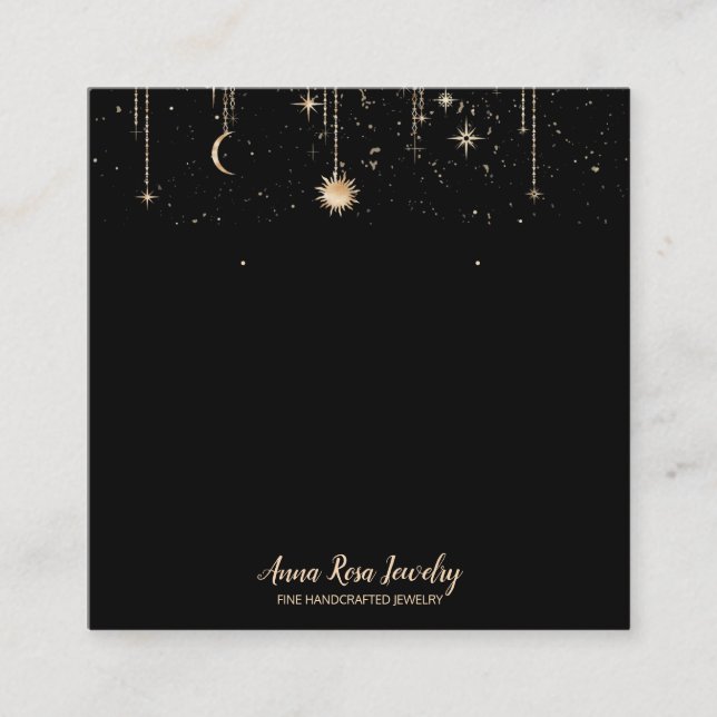 Carte De Visite Carré *~* QR Apprentissage de bijoux de lune céleste cos (Devant)