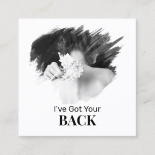 Carte De Visite Carré *~* QR Chiropractor Chiropractic Back Health Logo