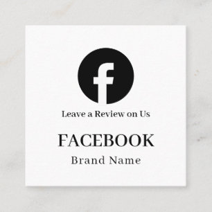 Carte De Visite Carré QR code blanc Avis Facebook Lien personnalisé mi