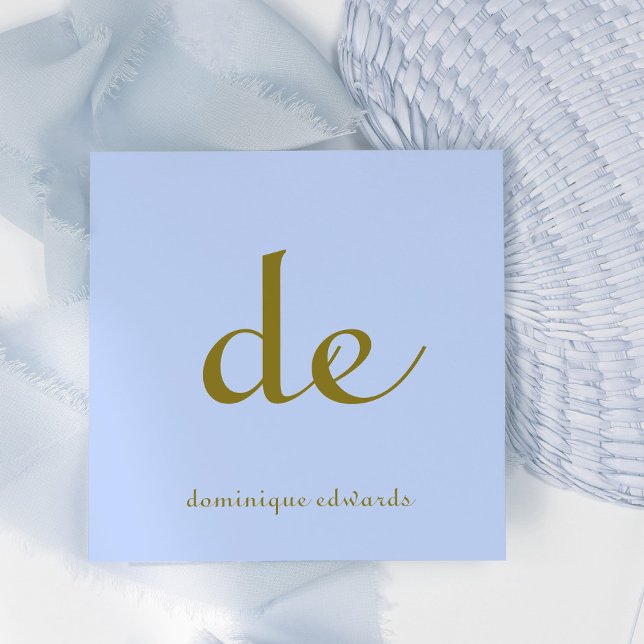 Carte De Visite Carré QR Code élégant moderne unique bleu (Créateur téléchargé)