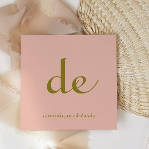 Carte De Visite Carré QR Code élégant moderne unique cosmétique rose