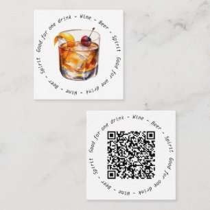 Carte De Visite Carré QR Code Événement Cocktail Voucher Drink