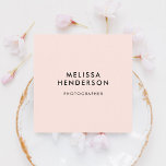 Carte De Visite Carré QR Code Girly Minimal Professionnel Blush Rose<br><div class="desc">Carte de visite minimaliste et moderne avec code QR personnalisé.</div>