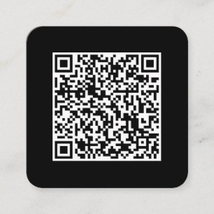 Carte De Visite Carré QR code-médias sociaux-moderne noir et blanc