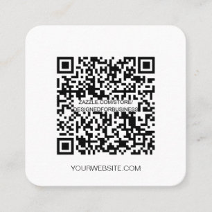 Carte De Visite Carré QR code Minimaliste médias sociaux simple Marine