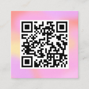 Carte De Visite Carré QR Code Moderne Pretty Pastel Rose Boho Feminine