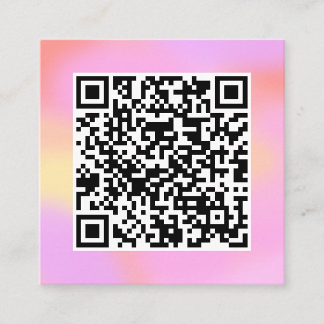 Carte De Visite Carré QR Code Moderne Pretty Pastel Rose Boho Feminine (Devant)
