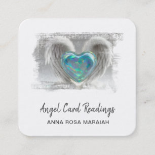 Carte De Visite Carré *~* QR Crystal Opal Heart Angel ailes AP78