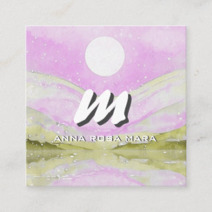 Carte De Visite Carré *~* QR Sky PINK SOLEIL Paysage Abstrait Nature AP9