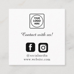 Carte De Visite Carré QR social Connecter les liens Instagram Facebook