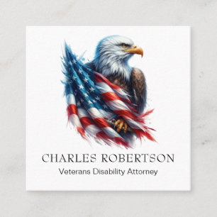 Carte De Visite Carré *~* QR USA American Flag Bald Eagle AP16