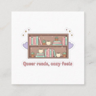 Carte De Visite Carré Queer Reads Cozy Feels – LGBTQ Pride Reading Aesth