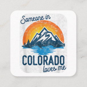 Carte De Visite Carré Quelqu'Un Au Colorado M'Aime